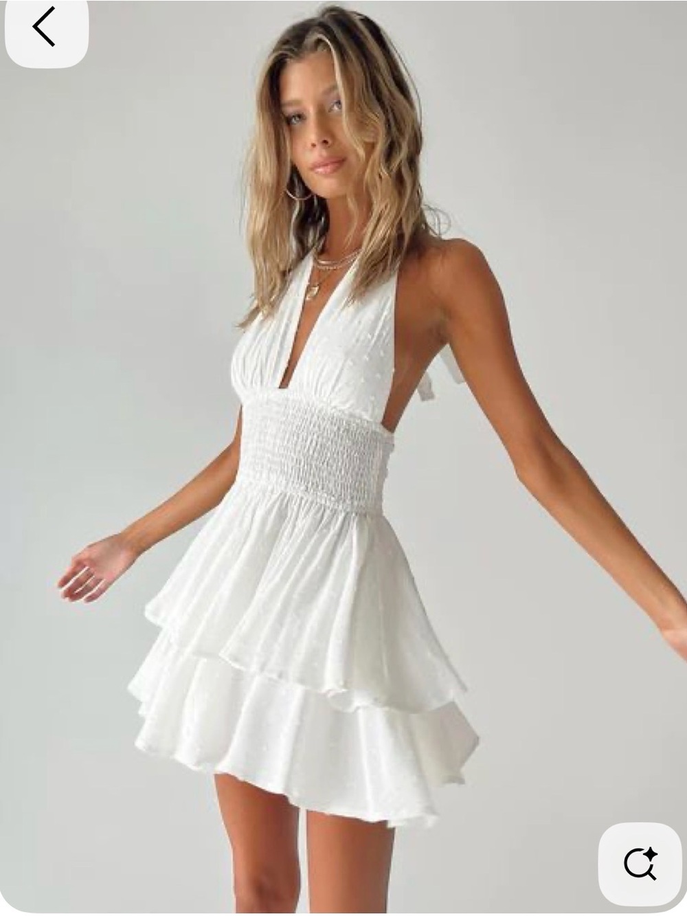 Princess Polly White Halter Tiered Mini Romper